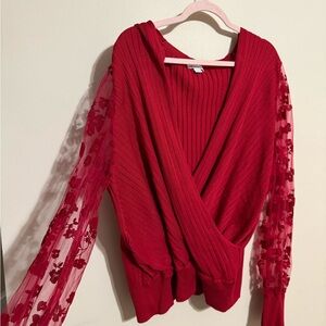 Cato Red Knit Top